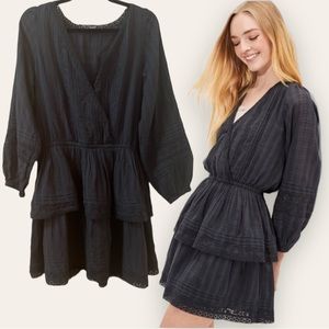 AMERICAN EAGLE - AE Embroidered Wrap Front
Mini Dress, IN BLACK.